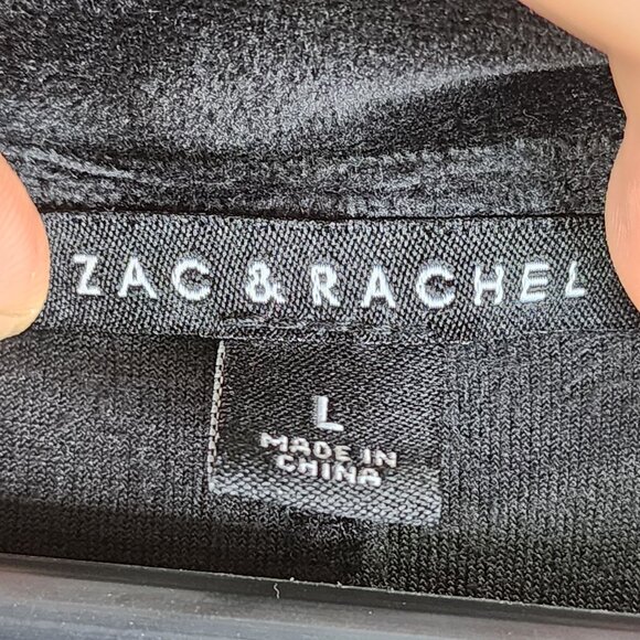 Womens Black Velour Zac & Rachel Pullover Sweatshirt Long Sleeve Size L - Picture 6 of 11